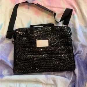 Faux Snake Print Laptop Bag